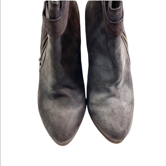 KORS Michael Kors Leather Wedge Corrine Booties Size 9 - Picture 4 of 10